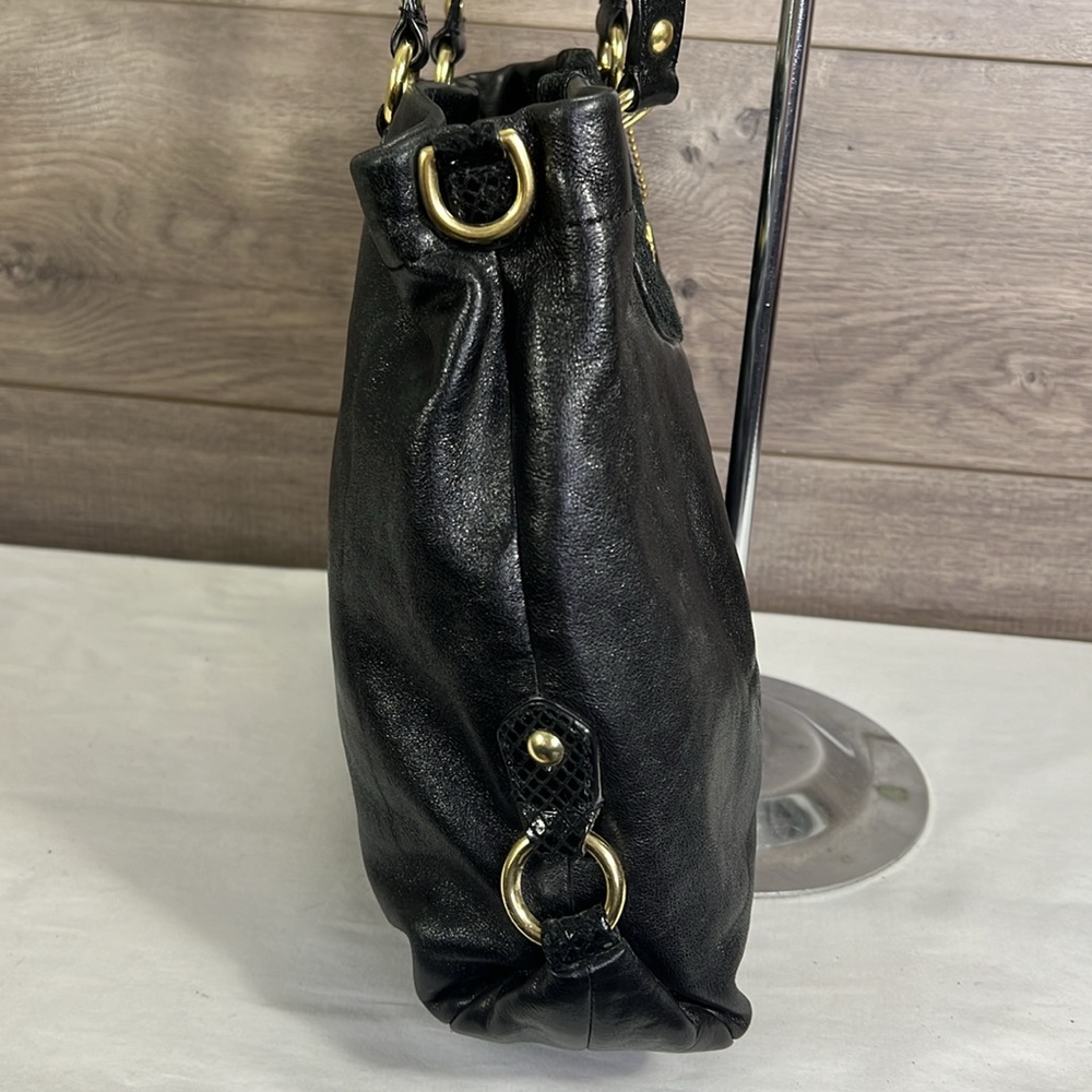 Coach Black Leather Satchel with Gold Hardware - Picture 3 of 13